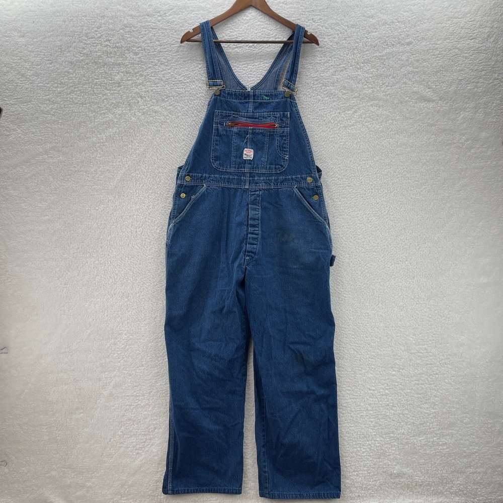 Vintage Pointer Brand Mens 40x29* Blue Denim Bib Overalls USA Made Tennessee